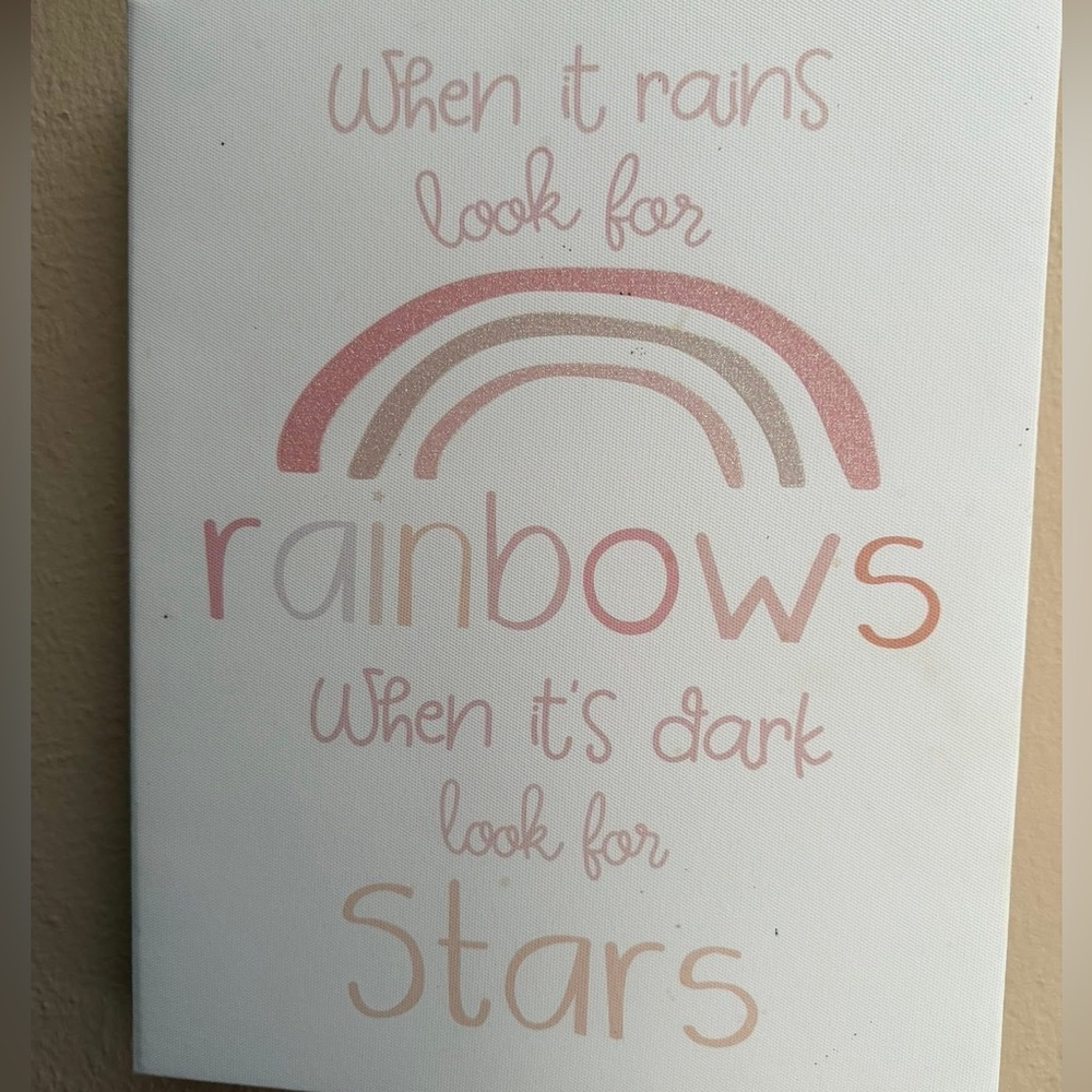 Hobby Lobby Inspirational Wall Art with Pink and Tan Accents